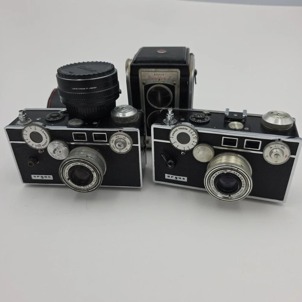 Vintage Argus Cintar 35mm Film with 50mm f3.5 Lens 1930s Camera Lot Of 3
